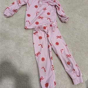 Sweet Dreams Candy Cane Kids Pajama Set